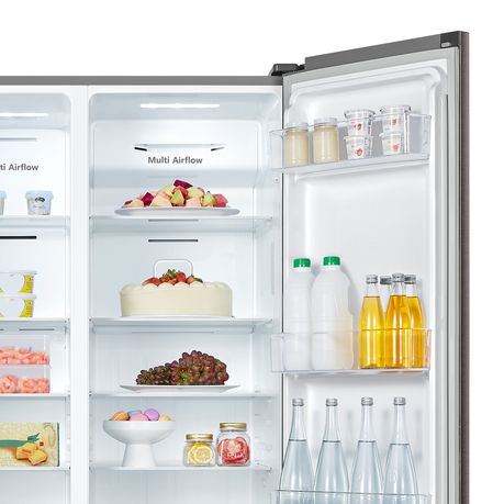 Hisense 508L No Frost Side by Side Fridge Freezer - Titanium Inox