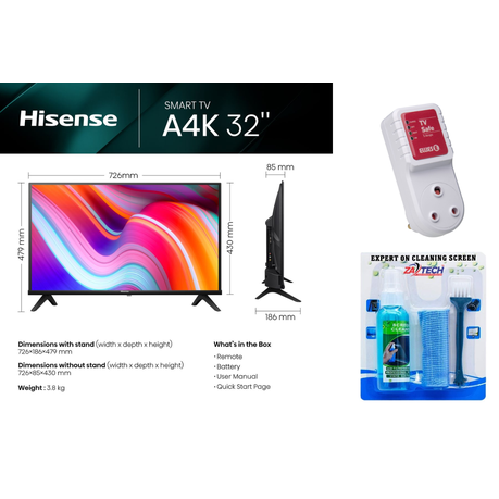 Hisense 32" A4K HD Smart LED TV with Dolby Digital & Digital Tuner