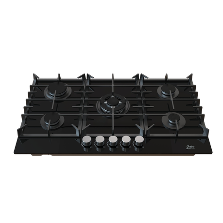 Univa 90cm 5 Burner Ceran Gas Hob with Battery Ignition