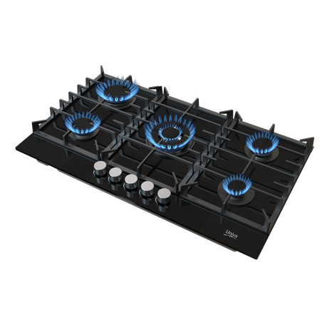 Univa 90cm 5 Burner Ceran Gas Hob with Battery Ignition