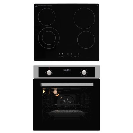 Falco - 60CM Combi Oven & Ceran Hob Set, 4 Function - Stainless Steel