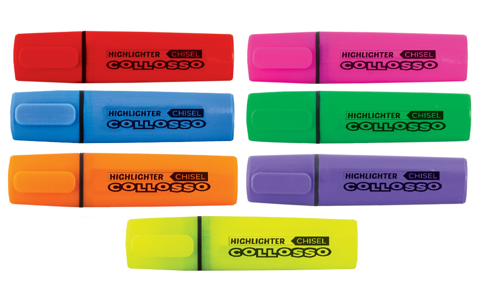 Collosso Highlighters Assorted - Box of 10