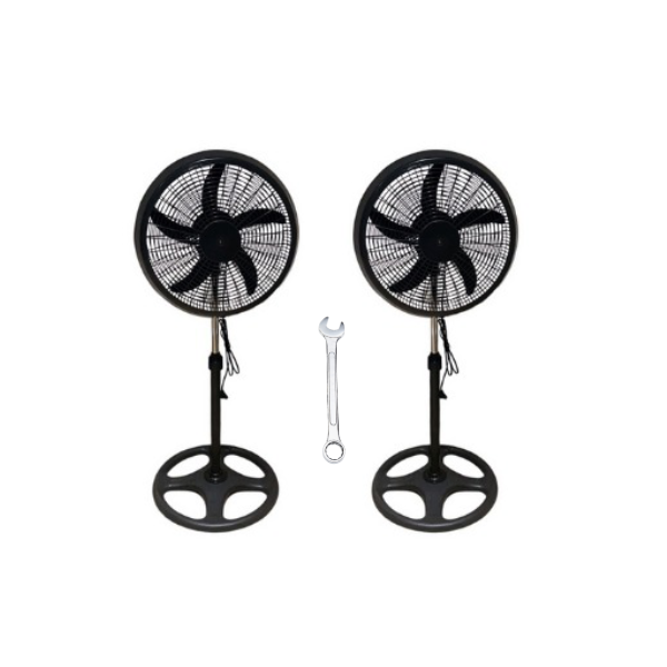 18 Inch Energy Saving Pedestal Fan -Set of 2 with Free Spanner