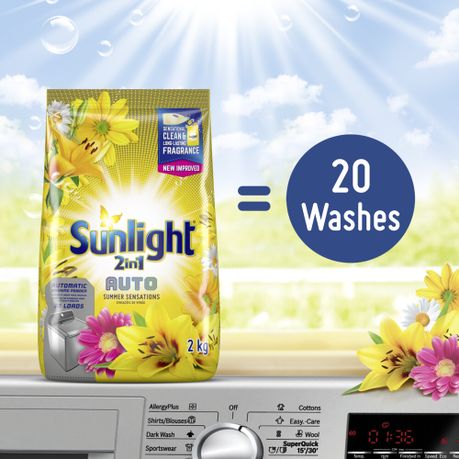 Sunlight Summer Sensations 2in1 Auto Washing Powder Detergent 2kg