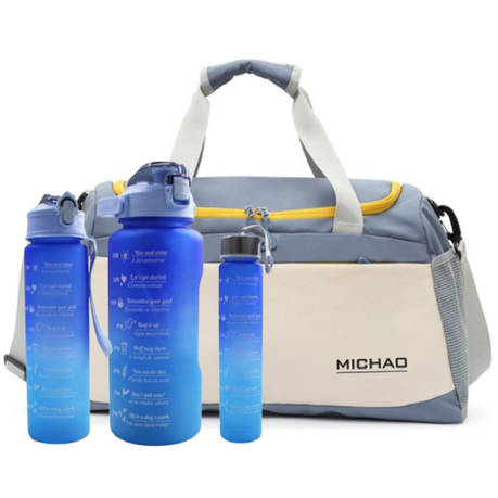 Fashionable Sports Gym Travel Duffel Bag & 3Piece Water Bottle