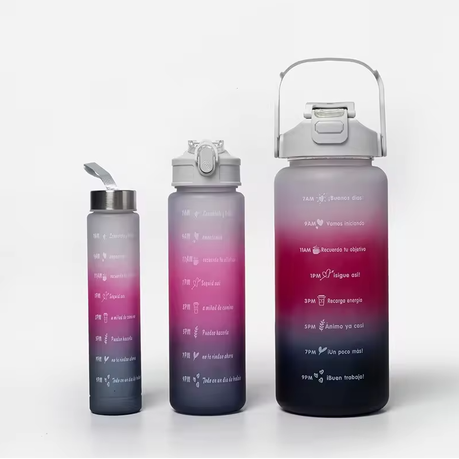 Pastel Nesting Ombre Motivational Water Bottles - 3-Piece