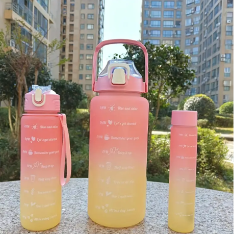 Pastel Nesting Ombre Motivational Water Bottles - 3-Piece