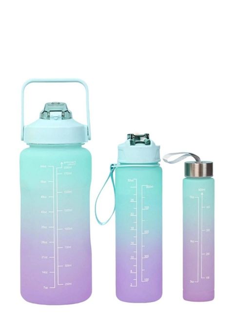 Pastel Nesting Ombre Motivational Water Bottles - 3-Piece