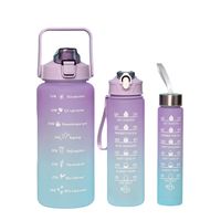 Pastel Nesting Ombre Motivational Water Bottles - 3-Piece