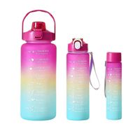 Pastel Nesting Ombre Motivational Water Bottles - 3-Piece