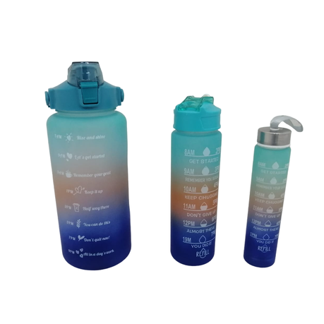 Pastel Nesting Ombre Motivational Water Bottles - 3-Piece