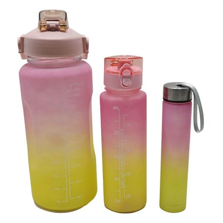 Pastel Nesting Ombre Motivational Water Bottles - 3-Piece