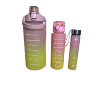 Pastel Nesting Ombre Motivational Water Bottles - 3-Piece