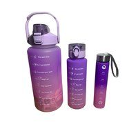 Pastel Nesting Ombre Motivational Water Bottles - 3-Piece