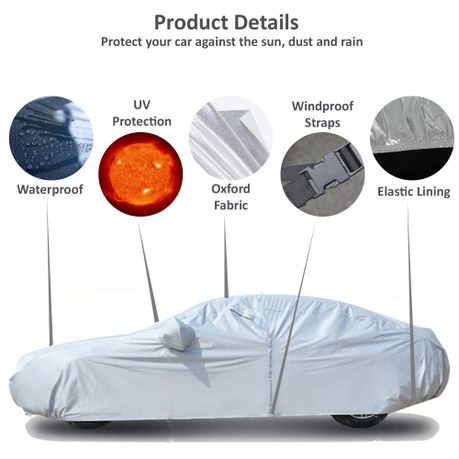 Silver Weatherproof Car Cover Cotton Lined Scratch Resistant - SUV