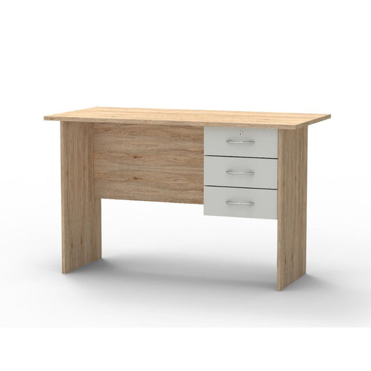 Work Desk with 3 Drawers - Light Oak