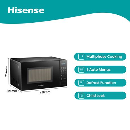 Hisense 20L Electronic Microwave Oven - Black