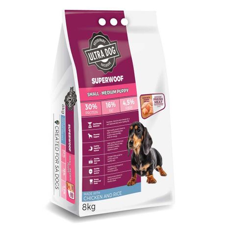 Ultra Dog Superwoof  Small-Medium Breed Puppy Chicken & Rice 8KG