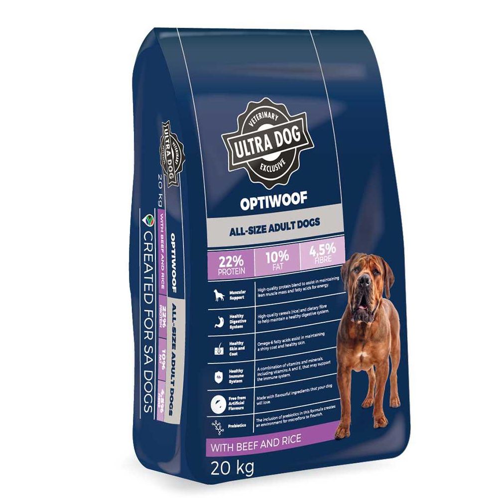 Ultra Dog Optiwoof Adult Beef & Rice 20KG