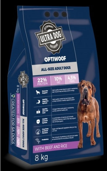 Ultra Dog Optiwoof Adult Beef & Rice 20KG