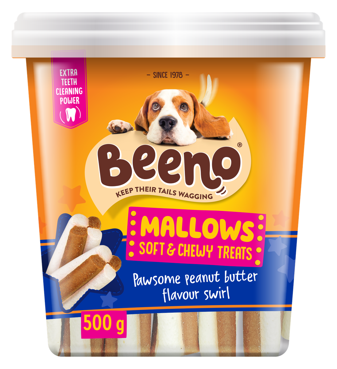 Beeno Mallows Peanut Butter Dog Treats 500g