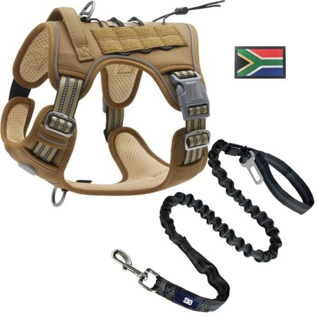 Dog Leash And Harness - No Pull Tactical Dog Harness + SA Patch + Leash