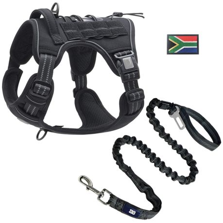 Dog Leash And Harness - No Pull Tactical Dog Harness + SA Patch + Leash