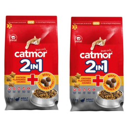 Catmor - Dry Cat Food - 2in1 Chicken Gravy Chunks + Beefy Bites 1.5kg