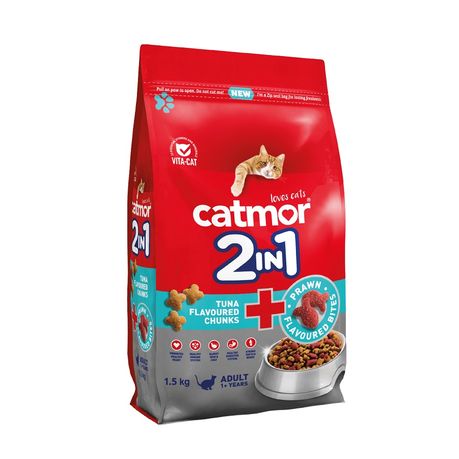 Catmor - Dry Cat Food - 2in1 Tuna Chunks + Prawn Bites - 1.5kg