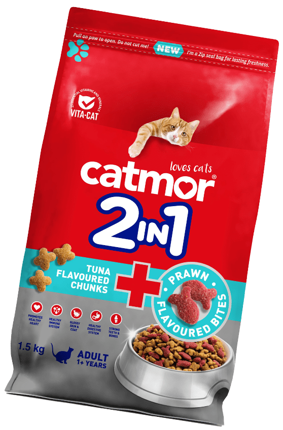 Catmor - Dry Cat Food - 2in1 Tuna Chunks + Prawn Bites - 1.5kg