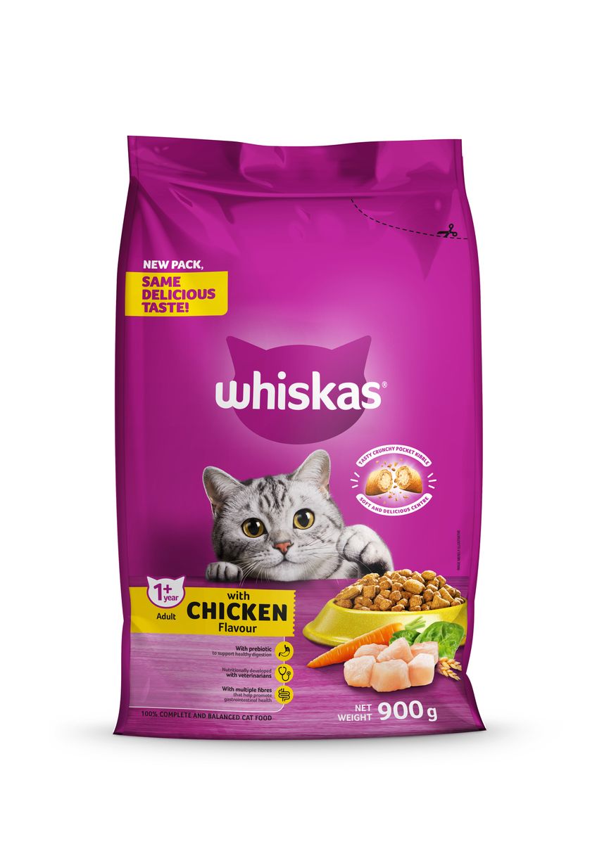 Whiskas Dry Adult Cat Food Chicken 900g