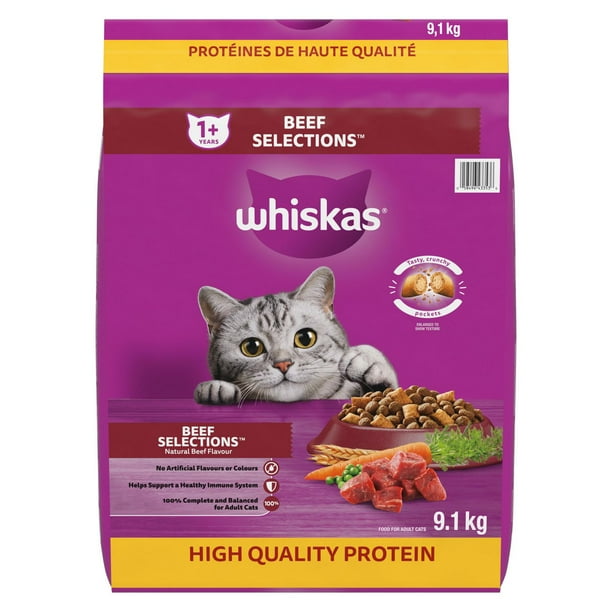 Whiskas Dry Adult Cat Food Beef 900g