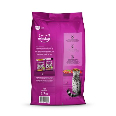 Whiskas Dry Adult Cat Food Beef 2.7KG